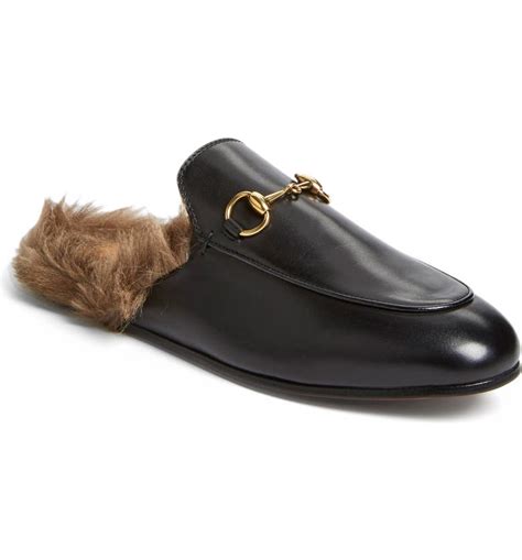 black gucci loafers fur|Gucci mule loafers.